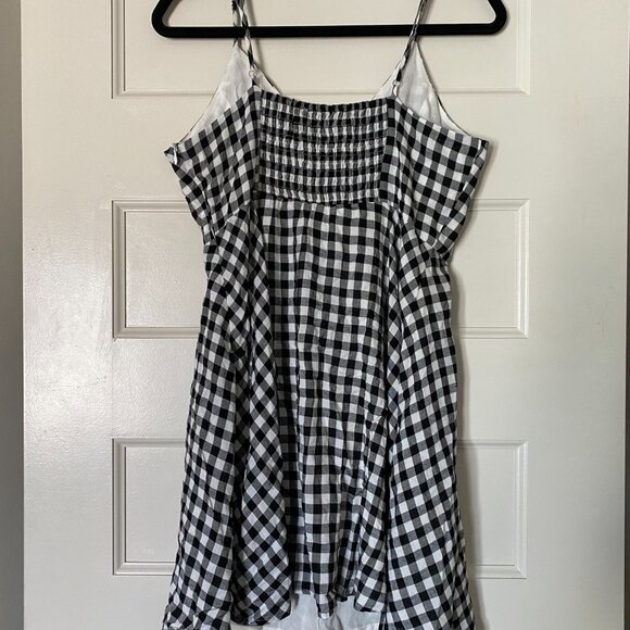 Lulu's Black and White Gingham Spaghetti Strap Mini Sundress - Picture 4 of 5